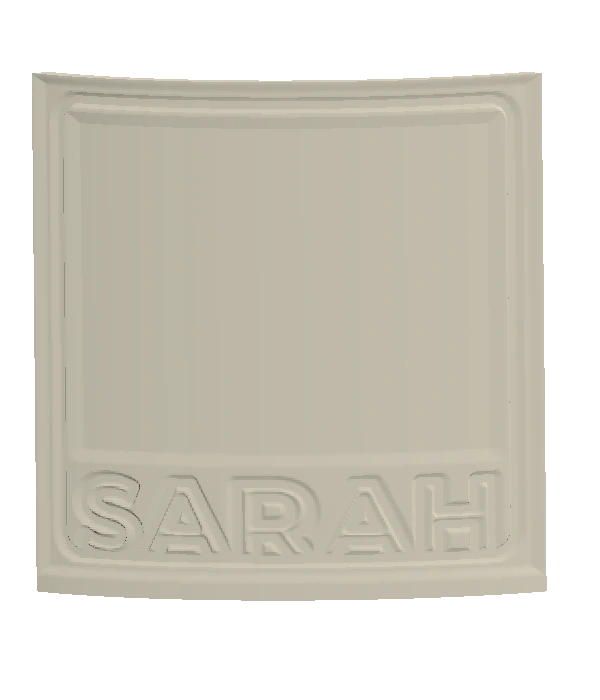 Actual exported Sarah Nightlight model with its outline and name channels; solid shading, not a physical glow result